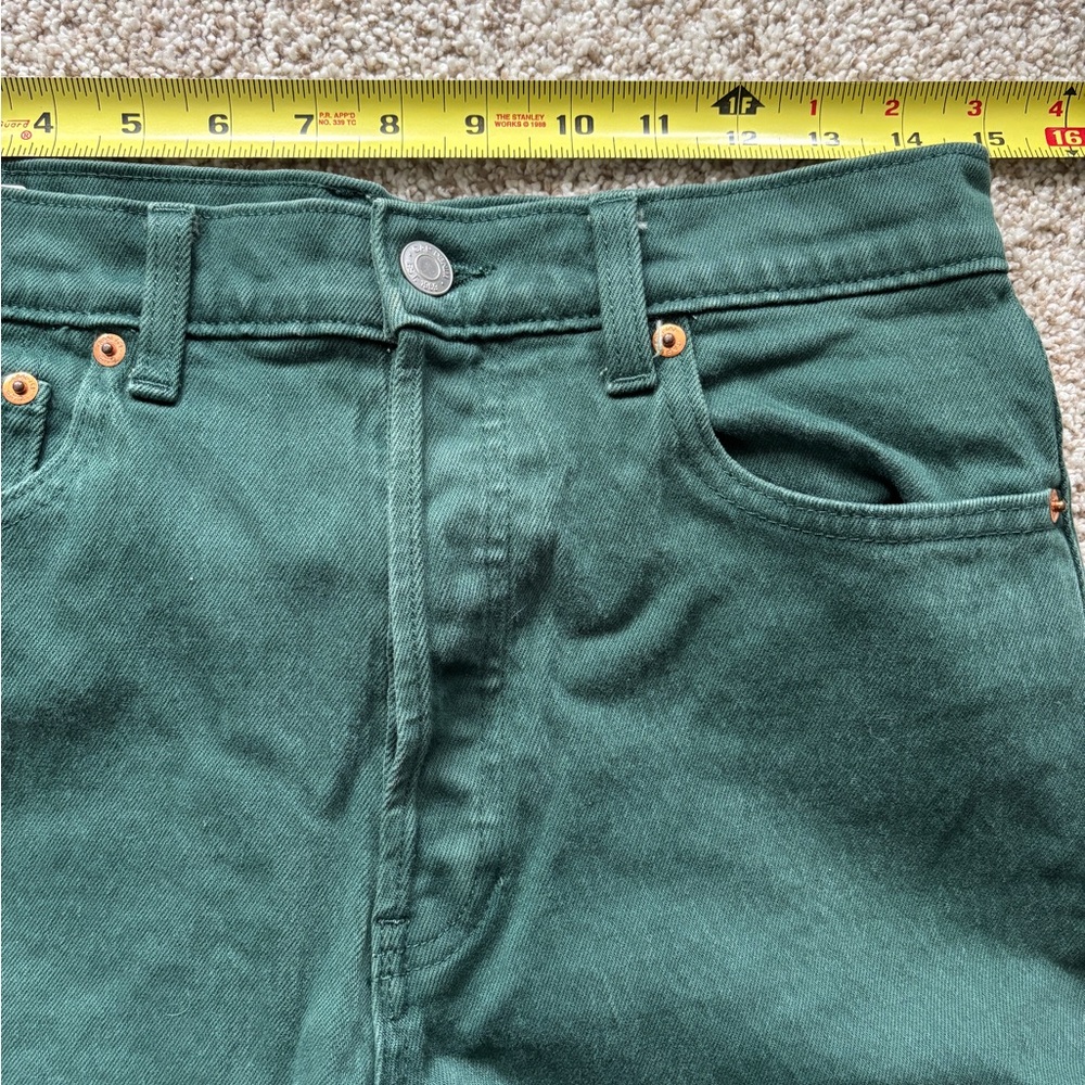 GAP Cheeky Straight High Rise Green Jeans Button Fly Size 28/7 Long - Picture 4 of 9